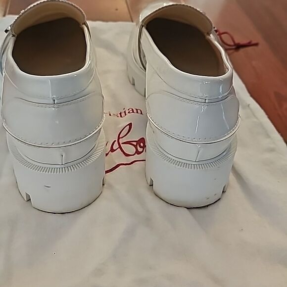 Christian Louboutin Loafer Patent Leather Rubber Sole Brunch Spring Wedding 40 - Picture 6 of 9